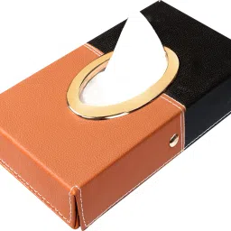 Brown-Black Tissue Box Leatherette Vehicle Tissue Dispenser-95