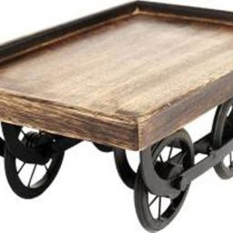 Serving Tray for Dining & Tableware, Table Decor, Kitchen Serve ware Dining Accessory, Breakfast Coffee Table Tray, Butler Serving Tray Cup Tray Serving Set Thelaa Shape Wooden Snacks Serving Platter with Movable Wheels Tray-20