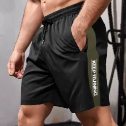 Printed Men Black Basic Shorts-image-32