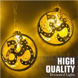 pick ur needs Diwali String OM Icon Metal Hanging Lights, Warm White Round 3D Design Ceiling Light Ceiling Lamp-picture-0