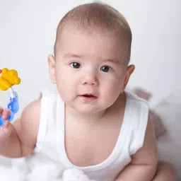 grest GrestRound Shape BPA Free Silicone Bell Teether Ring for Infants Teether image 4