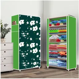 6 Shelf Foldable Collapsible Wardrobe Storage Organizer Almirah Cloth Rack PP Collapsible Wardrobe-14