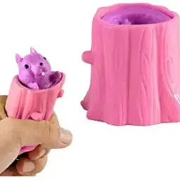 Squeezing Pop Up Rat Squirrel Wood Half Tree Squishy Toy Stress Relief Toy-15
