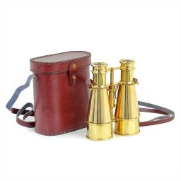 6" Brass Nautical Pirate's Spotting Scope Brass Binocular Snap Gauge-image-29