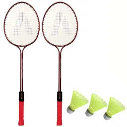 Double Shaft Badminton Racket Combo Kit Set Of 2 Racquet With 3 Pcs Shuttlecock Badminton Kit-picture-1