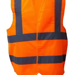 Men Orange Industrial Safety Jacket With Reflecting Tape, High Visibility Solid Suit-image-61