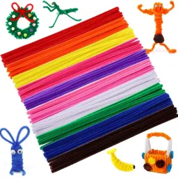 100 Pcs Pipe Cleaners Chenille Stems for Art and Craft DIY Supplies(10 colors)-image-49