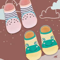 Baby Moo Infants Kids Pack Of 2 Patterned Ankle-Length Socks-8