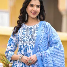 Women Viscose Rayon Kurta Pant Dupatta Set-image-22