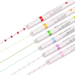 6 PCS Curve Highlighter Pen Set Curvy Shape Pens Linear Color Pens-picture-16