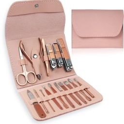 16 IN 1 Manicure Pedicure Set For Women Nail Cutter & Leather Pouch-image-47