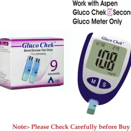 ASPEN Gluco Chek 9 Seconds 100 Sugar Testing Strips With 50 Lancets- 100 Glucometer Strips image 2