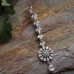 SOHI Silver-Plated White AD-Studded Maangtikka-13
