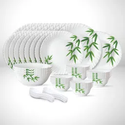 Pack of 44 Opalware Bamboo Leaves Dinner Set-image-32
