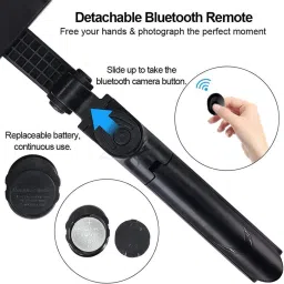 amesco Party 3in1 Selfie Stick multi-function Wireless Bluetooth | Selfie stick | Tripod | Selfie Stick with Remote & Coller Mic Shutter 360 Rotate Extendable Handheld Foldable Mini Tripod Stand Foldable | Bluetooth shutter for Smartphones Professional Remote Control Selfie Stick Monopod 3 Axis Gimbal for Mobile image 4