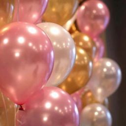 Solid Pink Golden & White Metallic Balloons Anniversary Party, Baby Shower Balloon-image-58