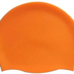 KIDS AND ADULT FREE SIZE High Quality Silicone Swimming ORANGE Swimming Cap-image-7