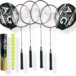 Scratch Resistant A-2000 Badminton Racquets set of 4 with 10 Plastic Shuttles Badminton Kit-2
