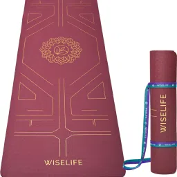 TRU Alignment Yoga Mat Maroon 6mm + Strap Pro-Balance TPE Material Extra Thick Maroon 6 mm Yoga Mat-image-5