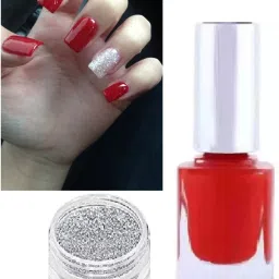 Nail Polish red Long Lasting Smooth Matte Finish& glitter-37