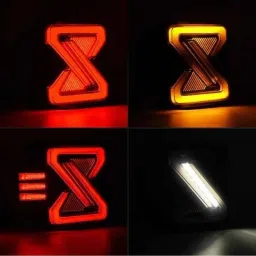 emmet Mahindra THAR 2020-25+ Tel light LED light Scanning+matrix indicator set of 2pc Car Reflector Light image 4