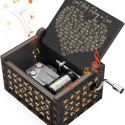 Wooden Vintage Hand Crank Music Box Gifts for Kids Desk Decoration and Toys-13