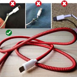 COZMOZ 1.5 meter spiral cable cord protector Cable Protector-image-53