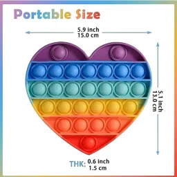 swastik creation Heart and Dinosaur Pop It Fidget Toys,Push Pop Bubble Fidget Sensory Toy Finger Puppets image 2