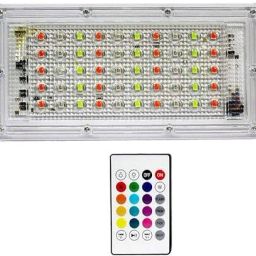 Waterproof RGB 50W LED Flood Light with Remote Outdoor Multi Color Brick Lamp Flood Light Outdoor Lamp-image-3
