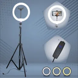 SHINEON 10“ LED ring light with stand for making youtube videos with Phone Holder Flash-28