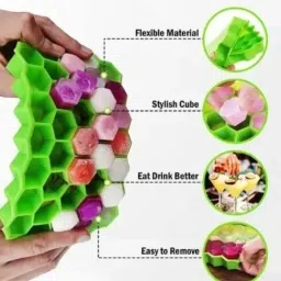 vasundhara Silicon ice Cube Tray, ice Trays for freezer, fridge ice cube Trays Green, Blue Silicone Ice Cube Tray image 4