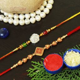Designer RIDNEW_Lucky_S2_366 Assorted Rakhi, Chawal Roli Pack Set-image-92