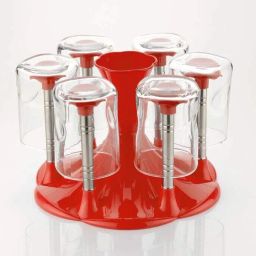 Plastic Glass Stand Glass and spoon Organiser for 6 Glasses Plastic Glass Holder-image-36