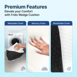 frido Complete Back Support Wedge Cushion Made with Memory Foam, For Bed, Sofa & Chair Back / Lumbar Support image 4