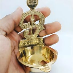 Om Vel Diya / Murugan Vel Diya/ 3.5 inch Brass Table Diya-image-65
