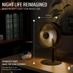 house goods FLOW Rechargeable High-Speed Cordless Table Fan with LED Light & Remote Control 5 Star 4 Blade Table Fan image 5