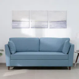 woodsworth from pepperfry Miranda Chenille Fabric 3 Seater Sofa In Ice Blue Colour-picture-16