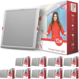 LED 12W TRIMLESS Square (Cool White, Pack of 10) Recessed Ceiling Lamp-26