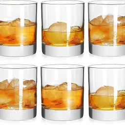 (Pack of 6) Whiskey Glass - Premium 300 ML Scotch Glass Set of 6 / Old Fashioned Whiskey Glass Set / Perfect Idea for Scotch Lovers Bourbon / Rum Glass / Bar Whiskey Glass, Style Glassware for Clear Glass Set Whisky Glass-image-5