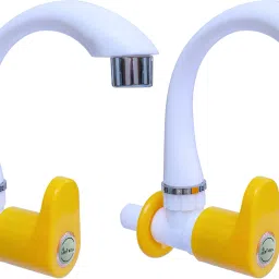 2 PVC Tap Kitchen Mixer Yellow Royal Sink Cock For Bathroom Washbasin Pack Of 2 Bib Tap Faucet-13