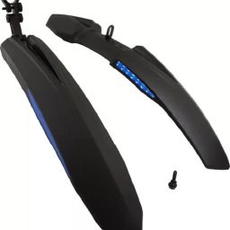 Front & Rear Mudguard with Reflective Tape ,Color Blue Black Full Length Front & Rear Fender-45