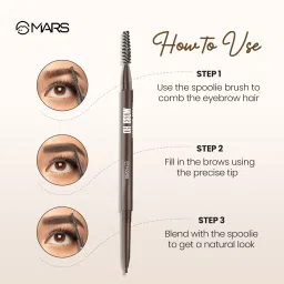 mars Oh Brow Dual-Ended Eyebrow Pencil With Spoolie, Long-Lasting & Easy Glide image 2