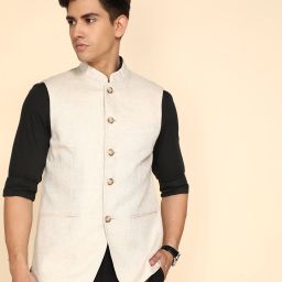 Men Solid Nehru Jacket-image-45