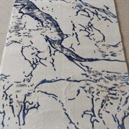 White, Blue Polyester Carpet-image-25