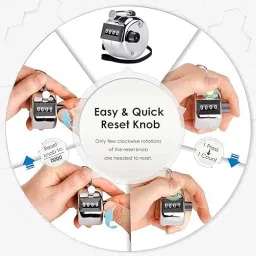 bluedeal Metal Budget Hand Tally Counter 4-Digit Tally Counters Digital Tally Counter image 4