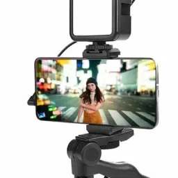 Zohlo Best Video Making Vlogging Kit Mini Tripod with Microphone and LED Fill Light Tripod Kit, Monopod Kit-18