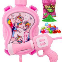 Holi Pichkari for Kids Holi Combo 100 Water Balloons & 1 Gulal(Unicorn Themed) Water Gun-1