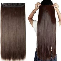 Soft Synthetic Clip in ExtensionExtension Brown Hair Extension-image-12