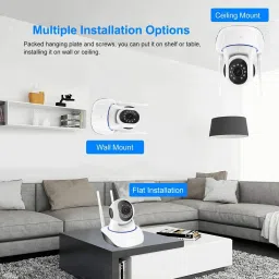 favone Double Antenna Smart Wi-Fi Auto- Rotating Via Mobile Night Vision Mobile HD CCTV Wifi Camera 720P with Audio and Wall Mount Camera Security Camera image 5