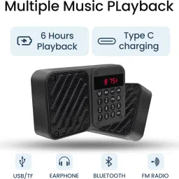 otoobest FM Radio with Bluetooth, Timer, 8hr Battery, SD Card & USB Playback 6 W Bluetooth Speaker image 5